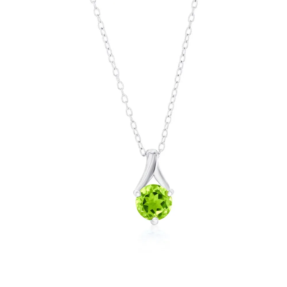 Peridot Earring and Necklace Set in Sterling Silver