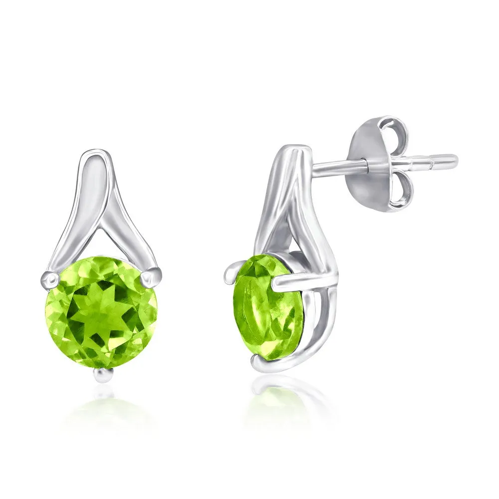 Peridot Earring and Necklace Set in Sterling Silver