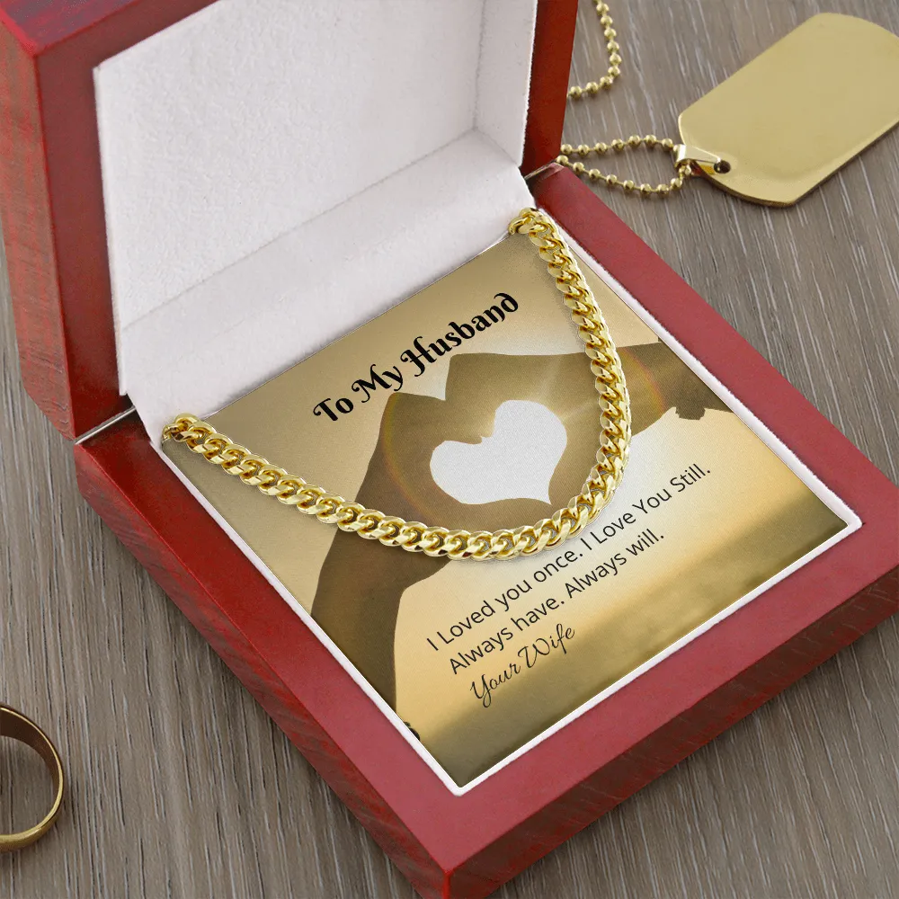 Personalized Message Card Cuban Link Chain Necklace