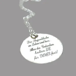 Personalized Quote Silver Necklace