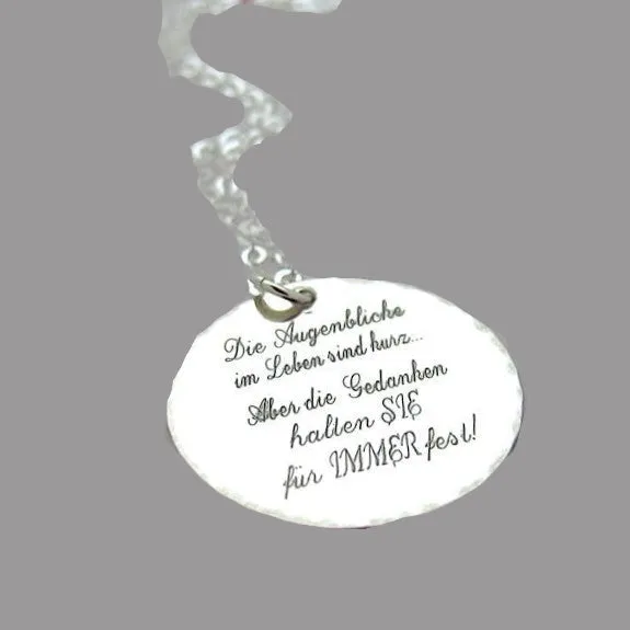 Personalized Quote Silver Necklace