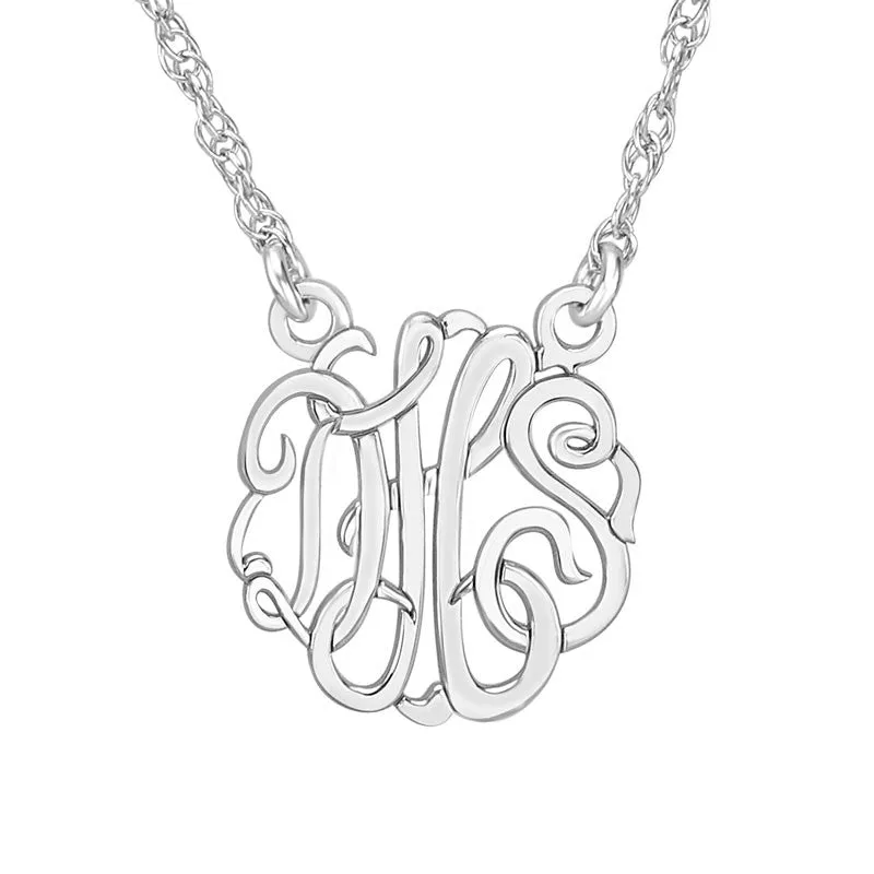 Personalized Sterling Silver Classic Script Monogram Necklace