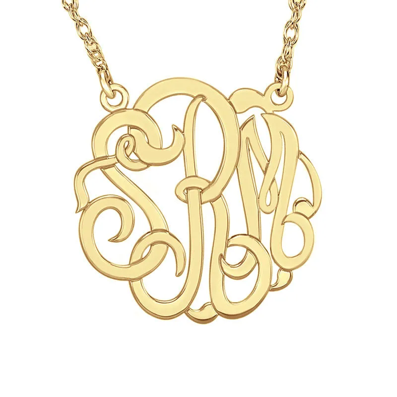 Personalized Sterling Silver Classic Script Monogram Necklace