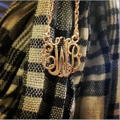 Personalized Sterling Silver Classic Script Monogram Necklace