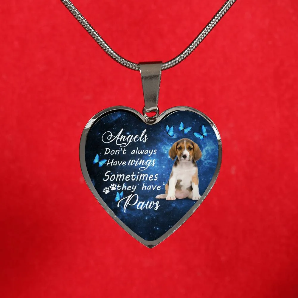Pet Memorial Necklace, Dog Remembrance Necklace,  Beagle
