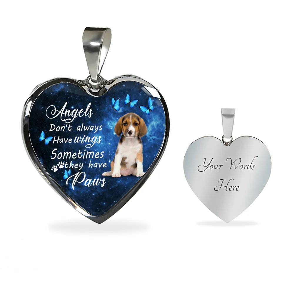 Pet Memorial Necklace, Dog Remembrance Necklace,  Beagle