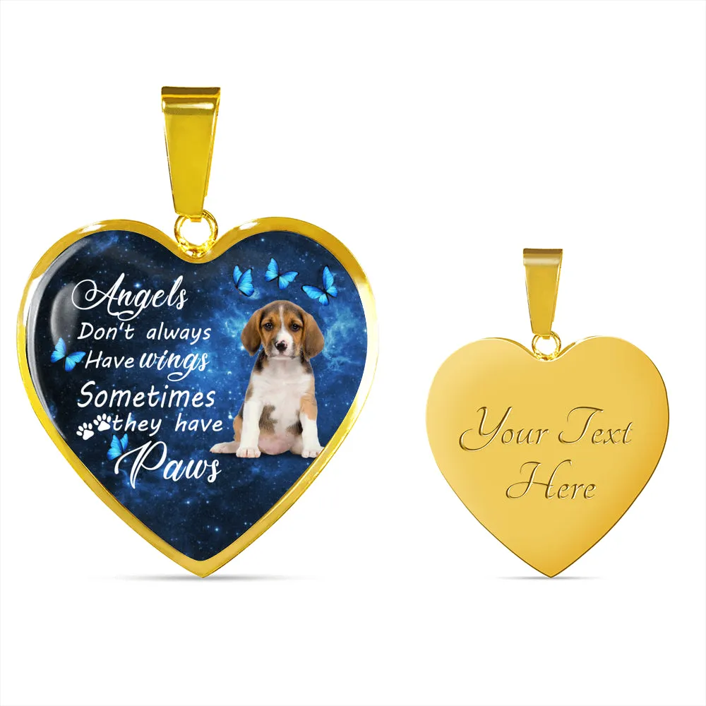 Pet Memorial Necklace, Dog Remembrance Necklace,  Beagle