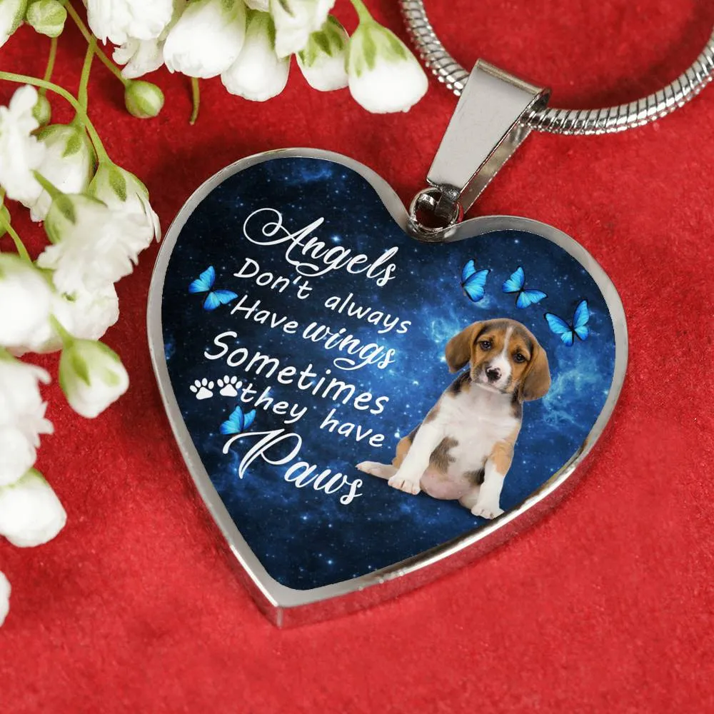 Pet Memorial Necklace, Dog Remembrance Necklace,  Beagle