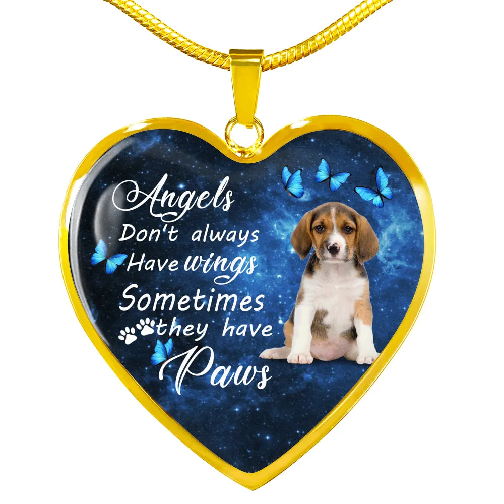 Pet Memorial Necklace, Dog Remembrance Necklace,  Beagle
