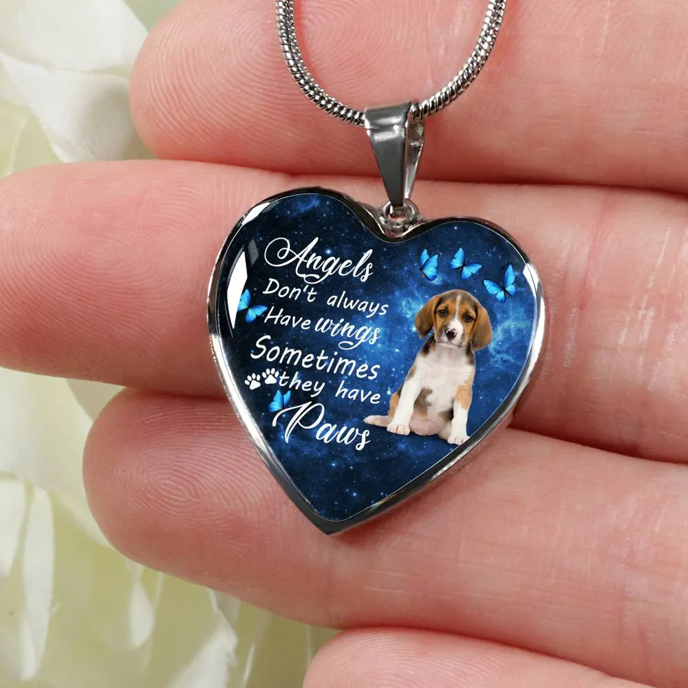 Pet Memorial Necklace, Dog Remembrance Necklace,  Beagle