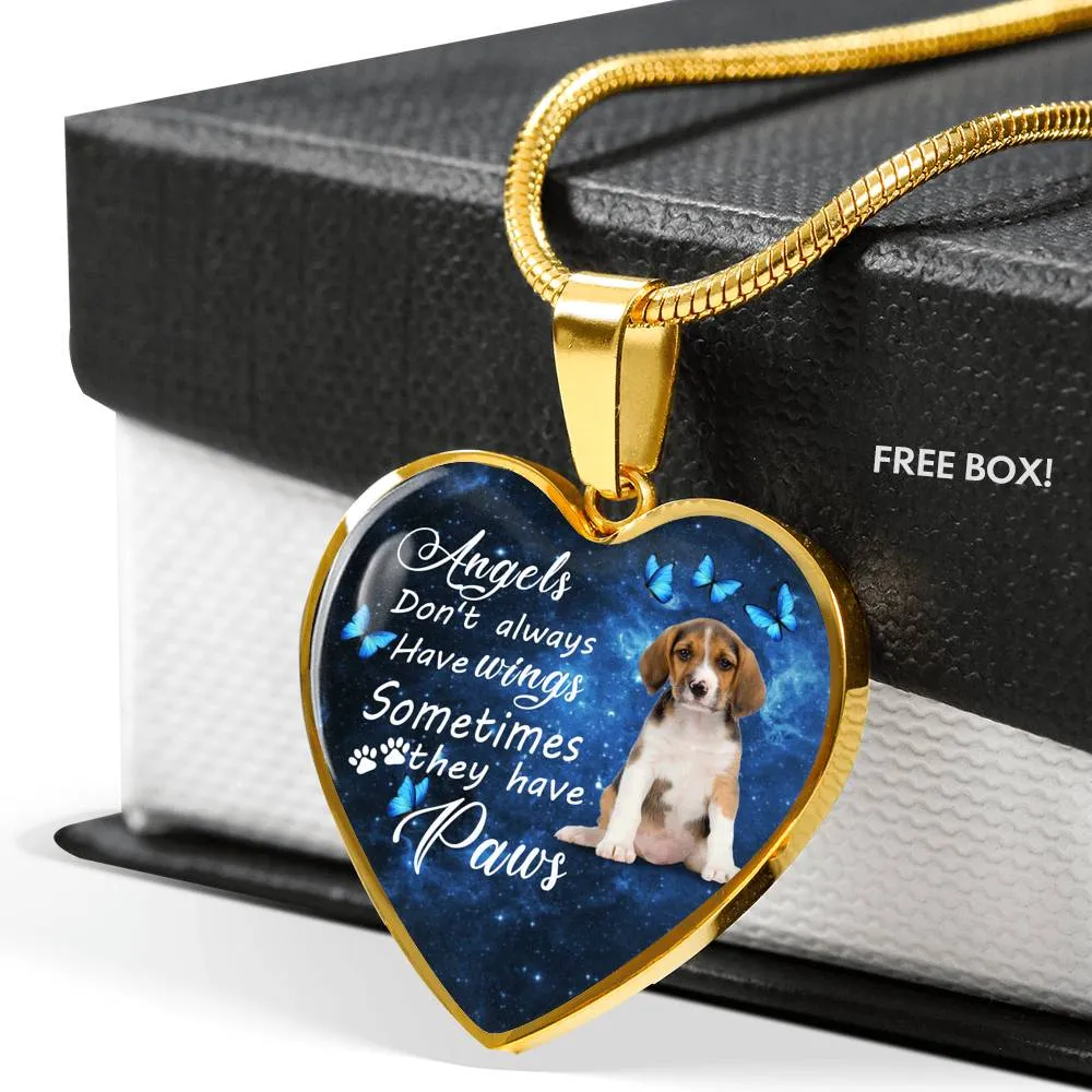 Pet Memorial Necklace, Dog Remembrance Necklace,  Beagle