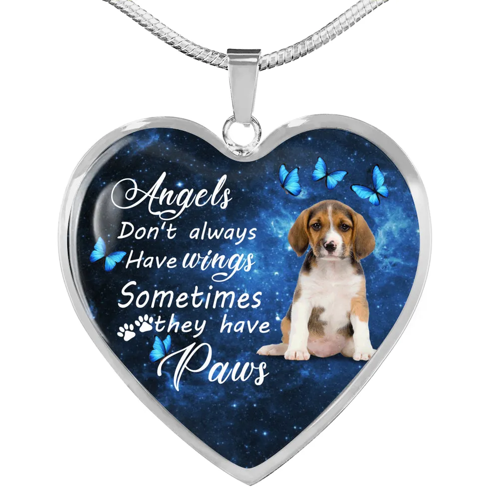 Pet Memorial Necklace, Dog Remembrance Necklace,  Beagle