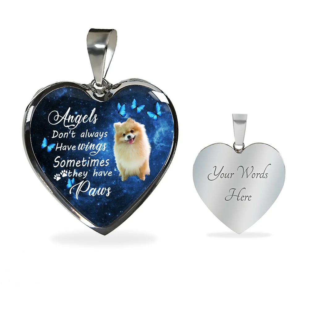 Pet Memorial Necklace, Dog Remembrance Necklace,  Pomeranian