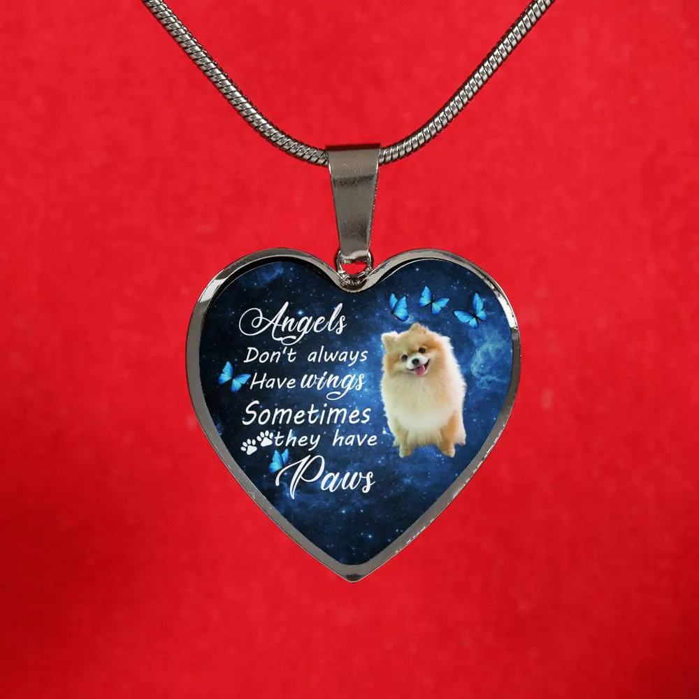 Pet Memorial Necklace, Dog Remembrance Necklace,  Pomeranian