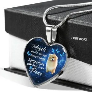 Pet Memorial Necklace, Dog Remembrance Necklace,  Pomeranian