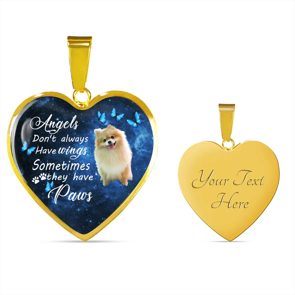 Pet Memorial Necklace, Dog Remembrance Necklace,  Pomeranian