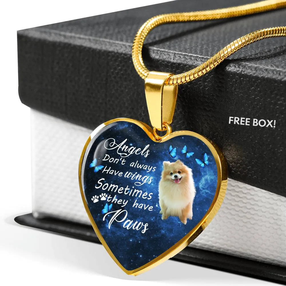 Pet Memorial Necklace, Dog Remembrance Necklace,  Pomeranian