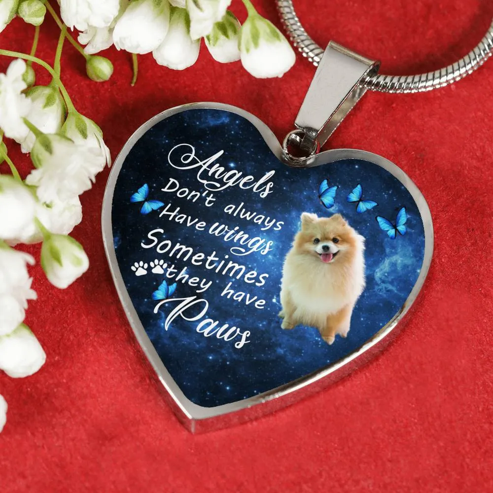 Pet Memorial Necklace, Dog Remembrance Necklace,  Pomeranian