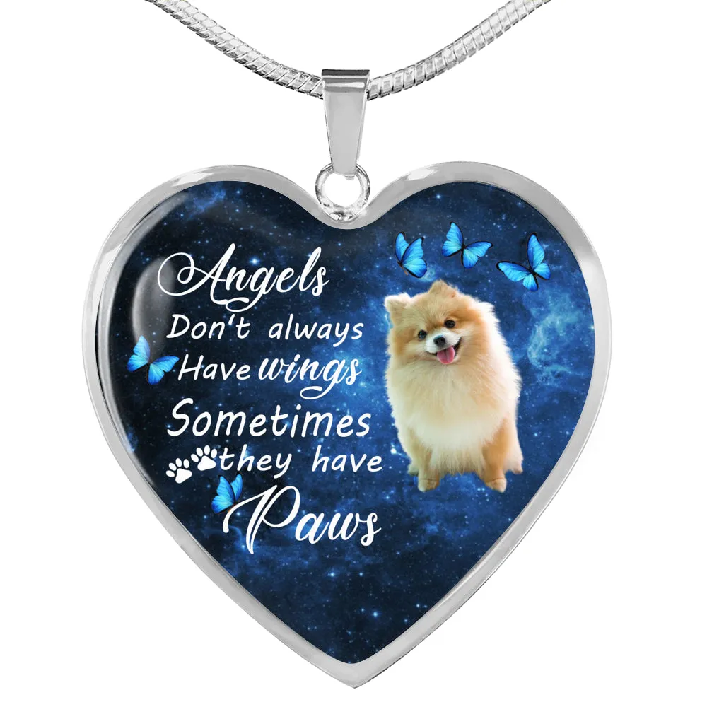 Pet Memorial Necklace, Dog Remembrance Necklace,  Pomeranian