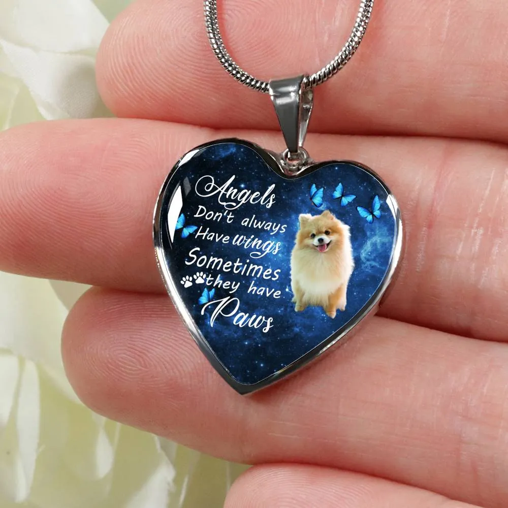 Pet Memorial Necklace, Dog Remembrance Necklace,  Pomeranian