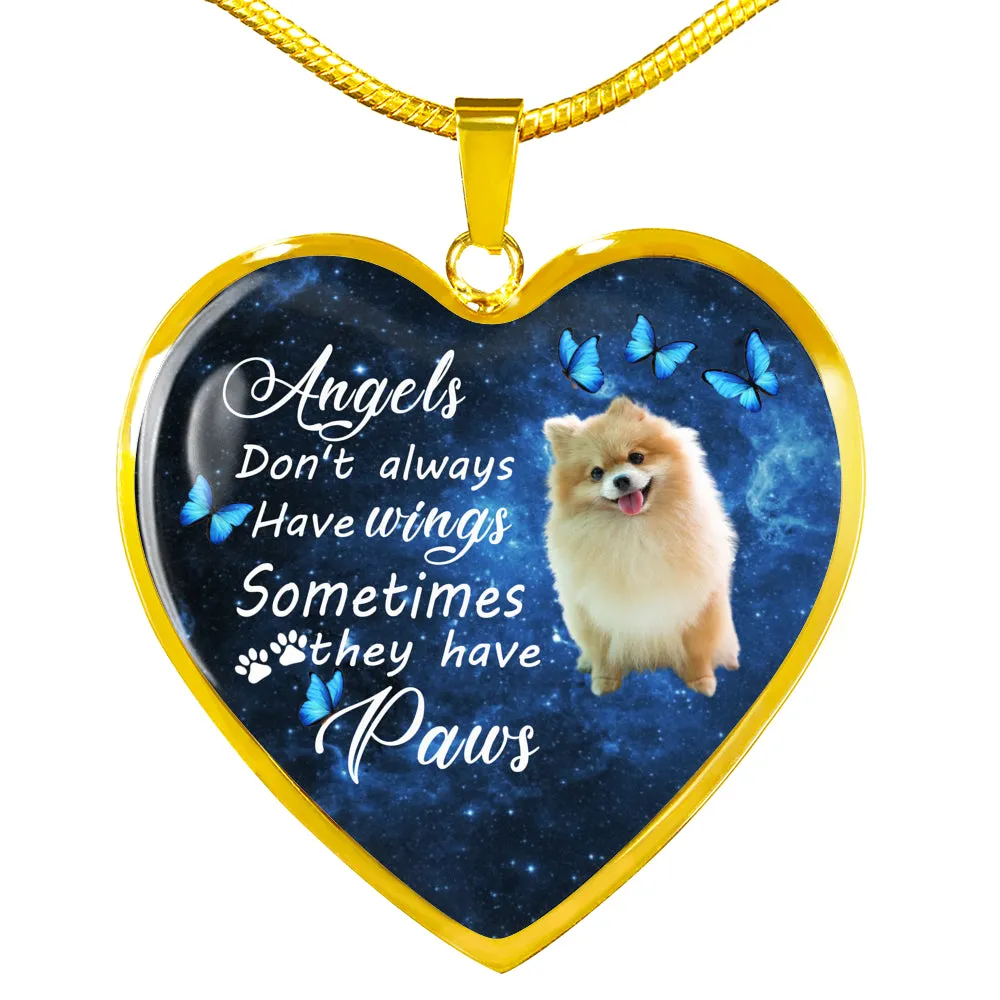 Pet Memorial Necklace, Dog Remembrance Necklace,  Pomeranian