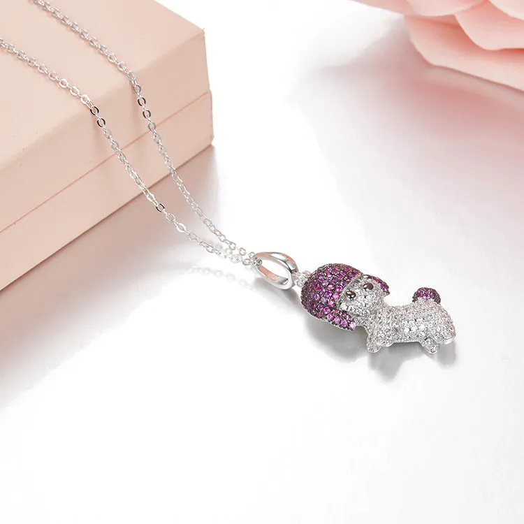 Puppy Wang Wang Toy Poodle Sophie Pendant Necklace
