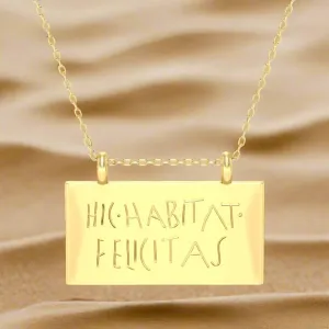 "Happiness Lives Here" Graffito Pendant