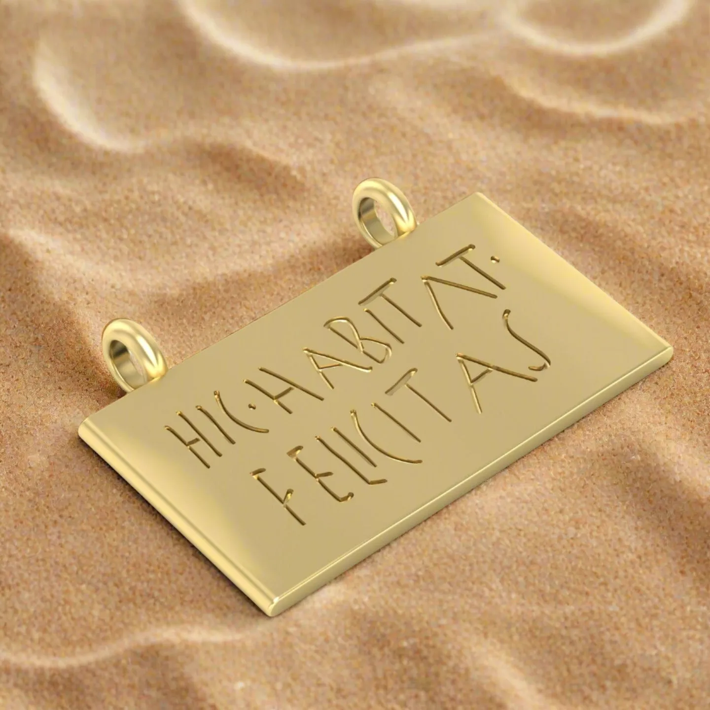 "Happiness Lives Here" Graffito Pendant