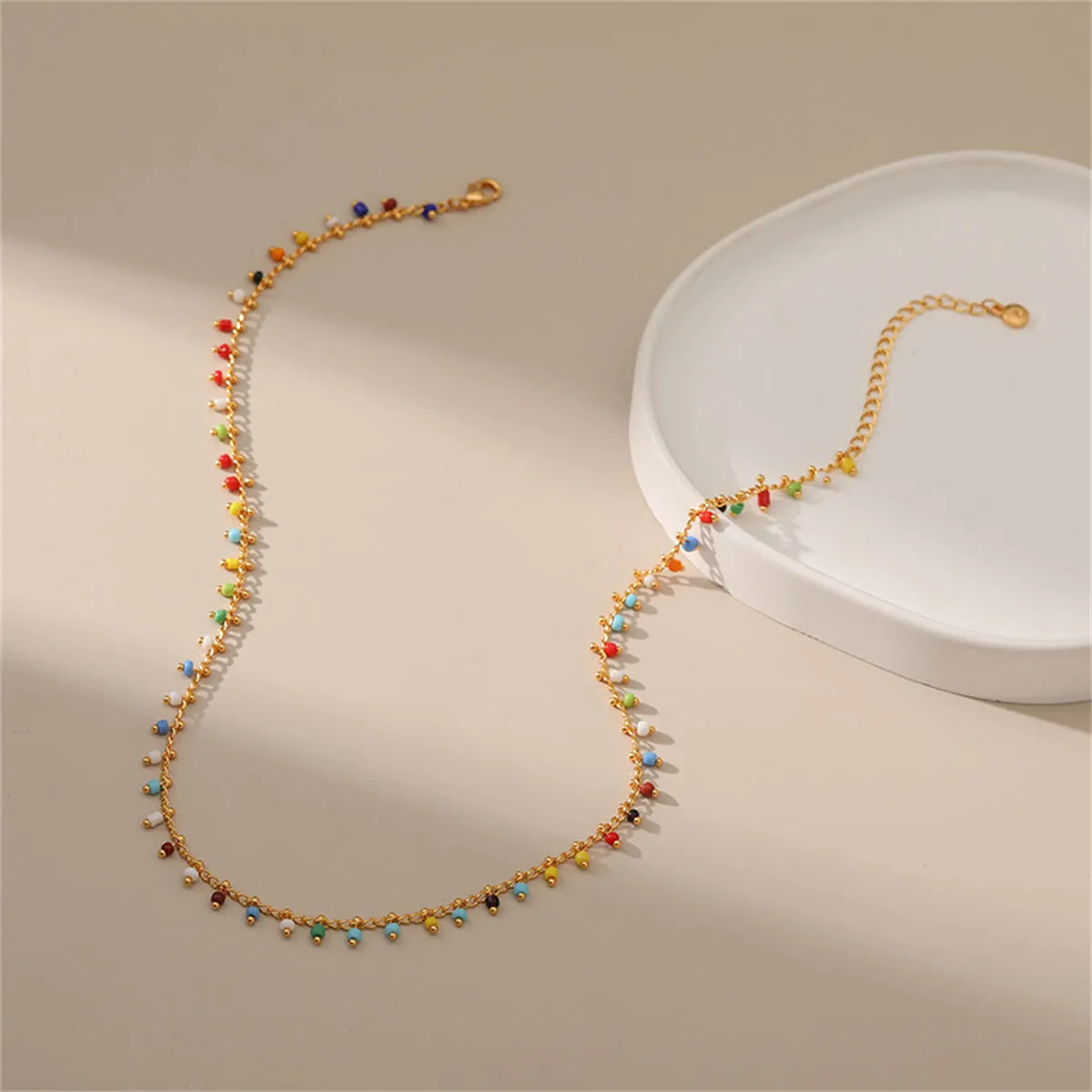 Red & Blue Howlite 18K Gold-Plated Necklace