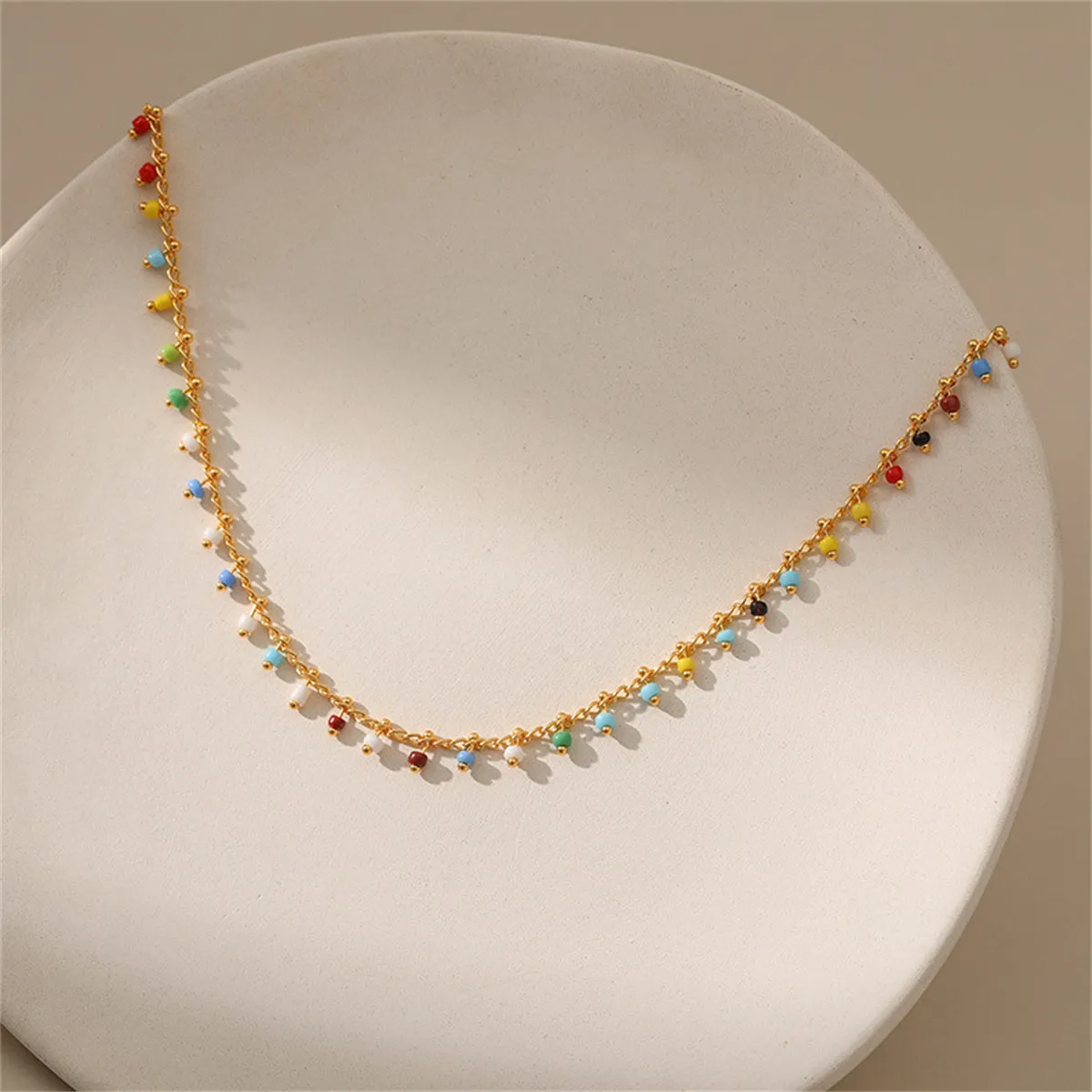 Red & Blue Howlite 18K Gold-Plated Necklace