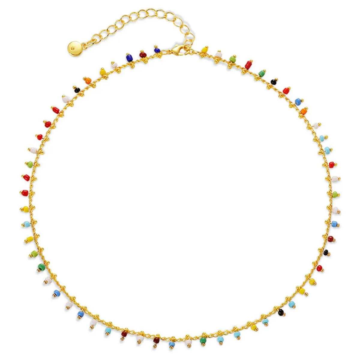 Red & Blue Howlite 18K Gold-Plated Necklace