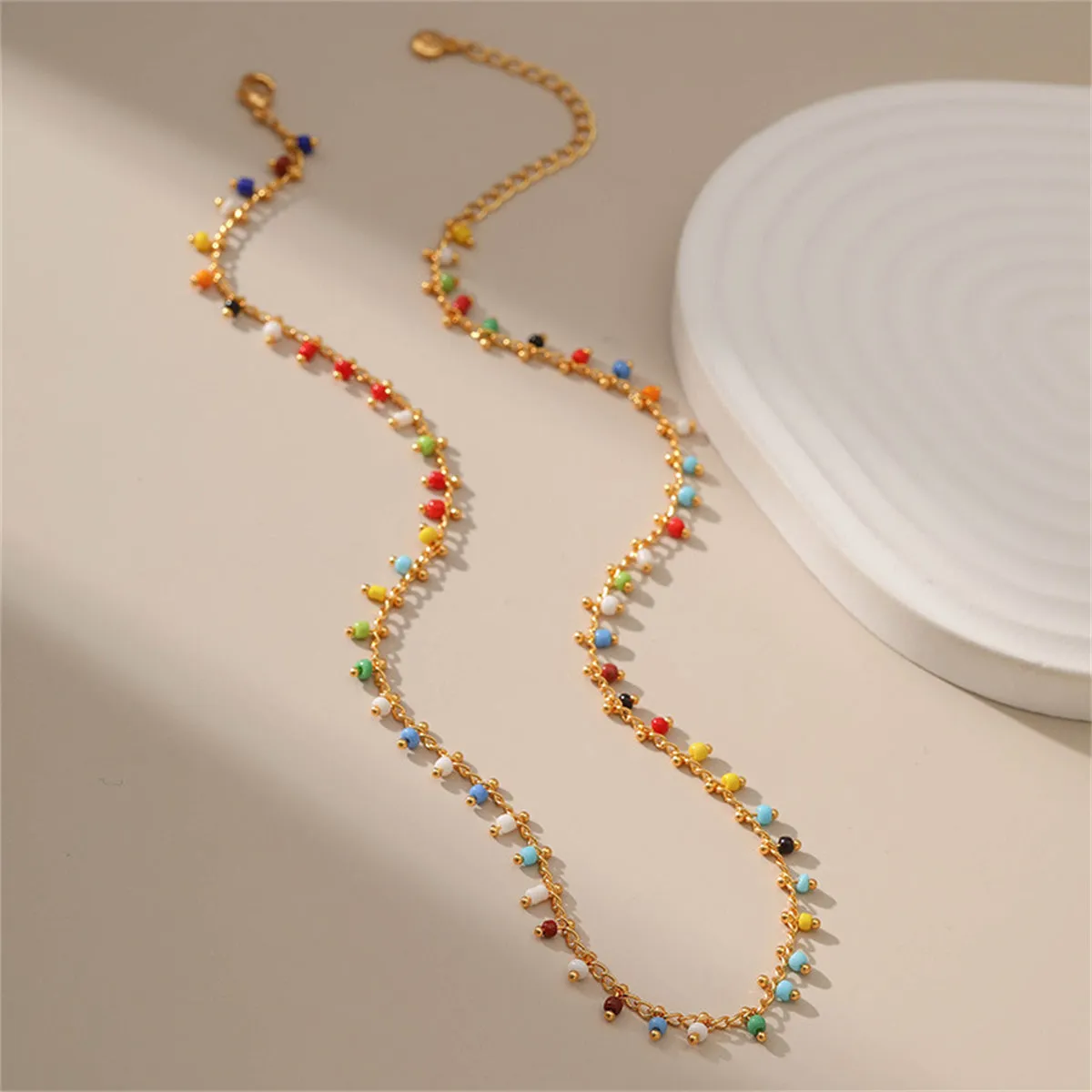 Red & Blue Howlite 18K Gold-Plated Necklace