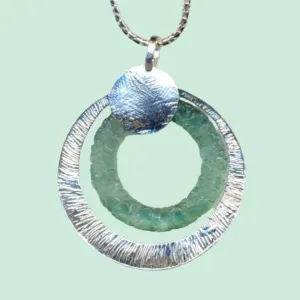 Roman glass from Israel necklace Sterling silver necklace, Roman Glass pendant,  Israeli handwork jewelry, Bohemian Jewelry