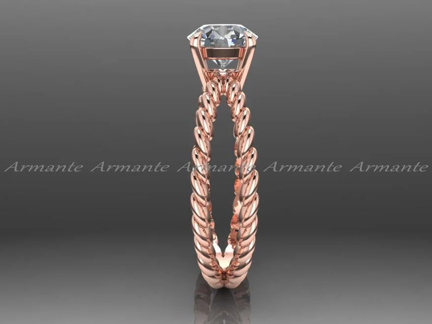Rose Gold Forever Brilliant Moissanite Engagement Ring