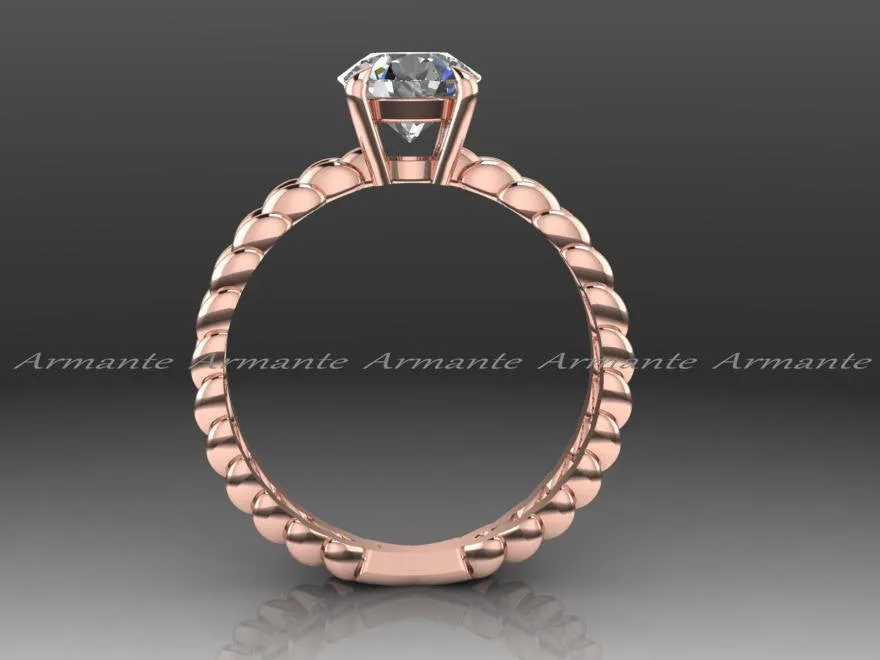 Rose Gold Forever Brilliant Moissanite Engagement Ring