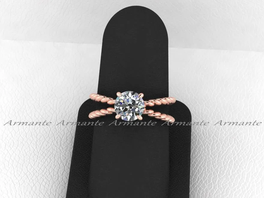 Rose Gold Forever Brilliant Moissanite Engagement Ring