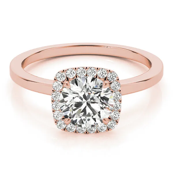 Round Diamond Cushion Halo Ring| 0.26 Carat Total Weight