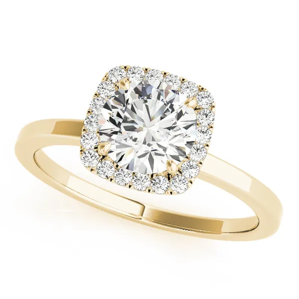 Round Diamond Cushion Halo Ring| 0.26 Carat Total Weight