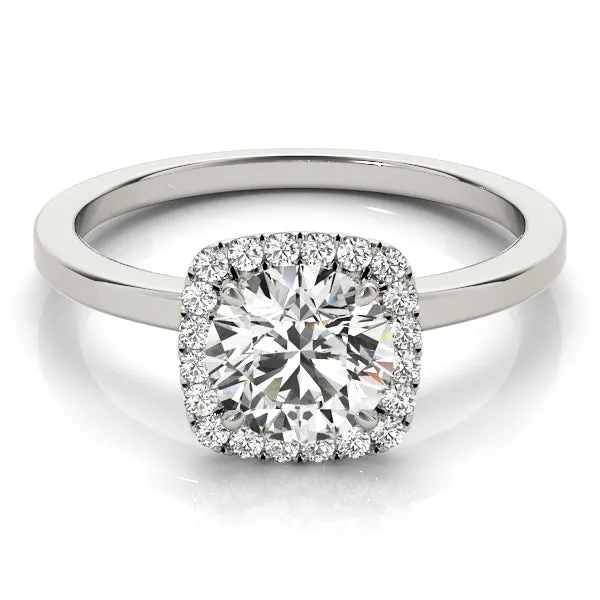 Round Diamond Cushion Halo Ring| 0.26 Carat Total Weight