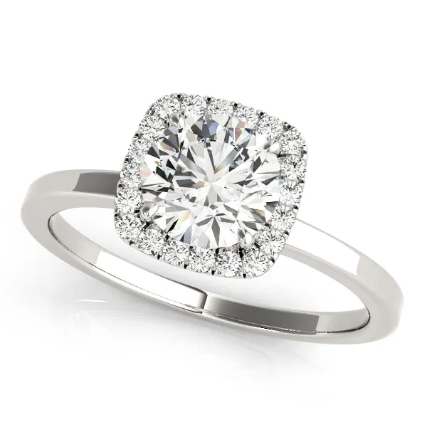Round Diamond Cushion Halo Ring| 0.26 Carat Total Weight