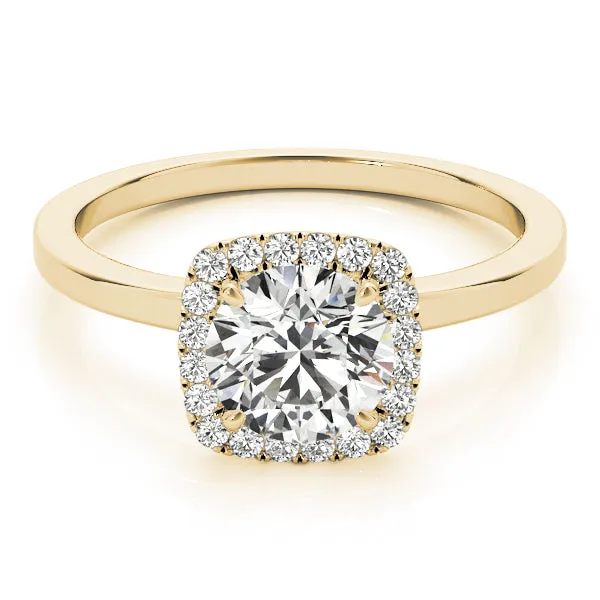 Round Diamond Cushion Halo Ring| 0.26 Carat Total Weight