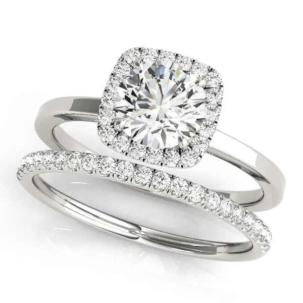 Round Diamond Cushion Halo Ring| 0.26 Carat Total Weight