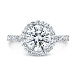 Round Diamond Halo Pavé Engagement Ring| 0.50 Carat Total Weight