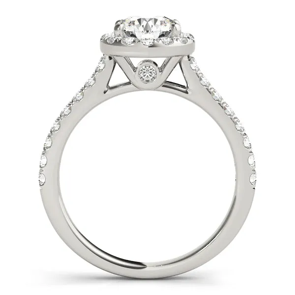 Round Diamond Halo Pavé Engagement Ring| 0.83 Carat Total Weight