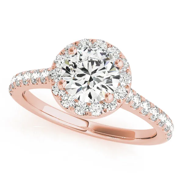 Round Diamond Halo Pavé Engagement Ring| 0.83 Carat Total Weight
