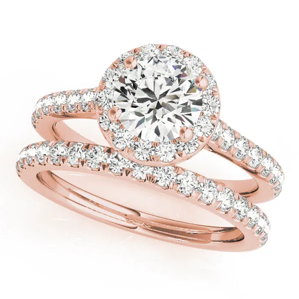 Round Diamond Halo Pavé Engagement Ring| 0.83 Carat Total Weight