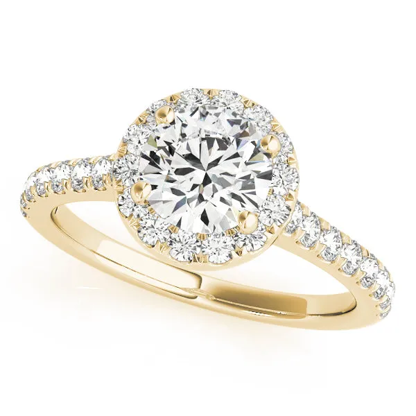 Round Diamond Halo Pavé Engagement Ring| 0.83 Carat Total Weight