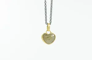 Rustic Diamond Heart Necklace