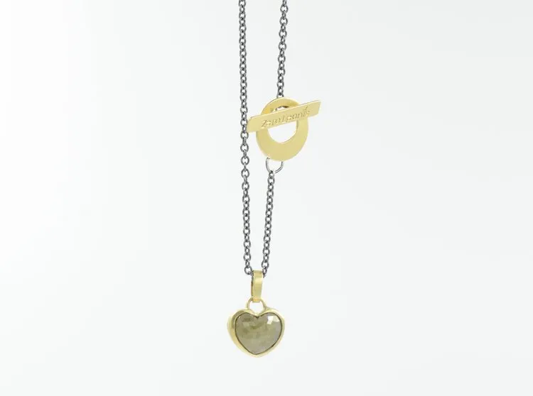 Rustic Diamond Heart Necklace