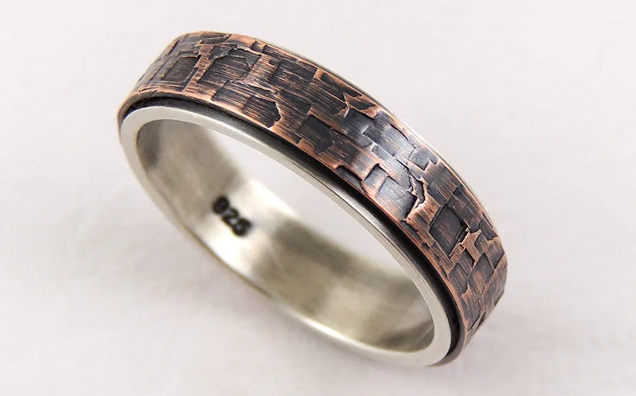 Rustic engagement ring for men